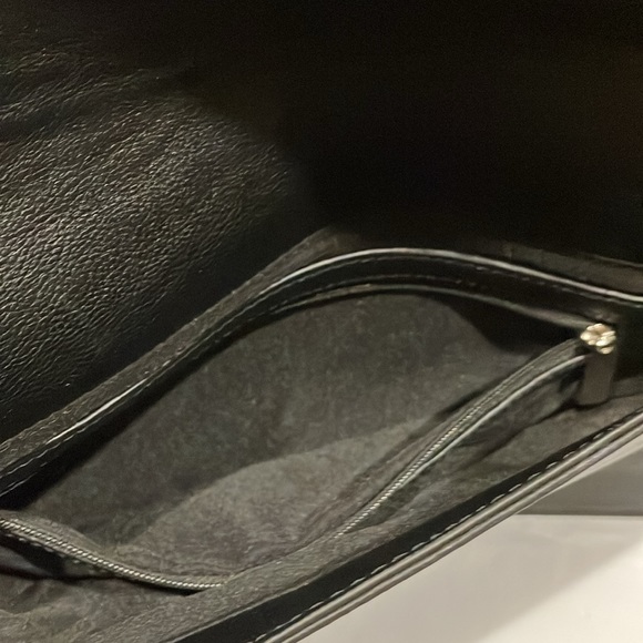 EUC Express black leather finish rhinestone fold over clutch - Picture 7 of 8